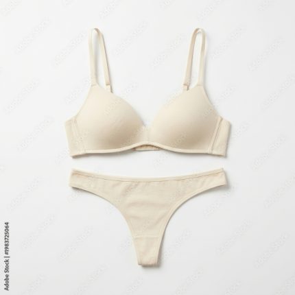 Cream Color Bra and Panties Set Lingerie