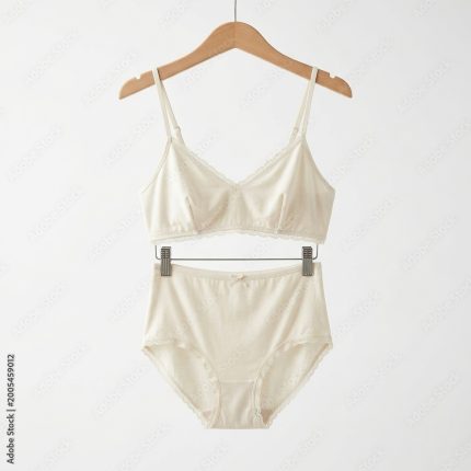 Cream Women's Cotton Lingerie Set