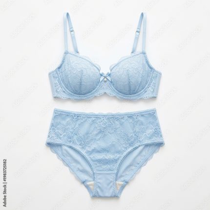 Light Blue Lace Bra and Panties Set