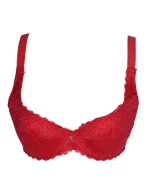 Underwired Red Single Padded Bra Pose Wise