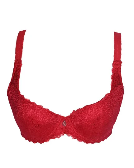 Underwired Red Single Padded Bra Pose Wise