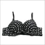 White Heart Double Padded Black Bra