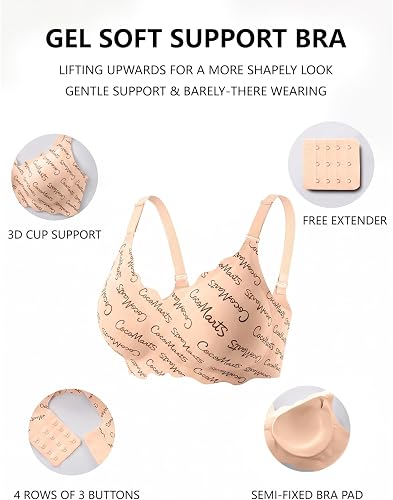 COCOMARTS Jelly Bras Scalloped Wireless Baby Pink Features