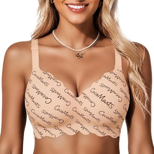 COCOMARTS Jelly Bras Scalloped Wireless Baby Pink