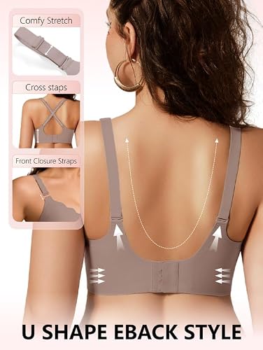 COCOMARTS Jelly Bras Scalloped Wireless Grey Back Side