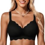 COCOMARTS Underwire Scalloped Wireless Bralettes Black