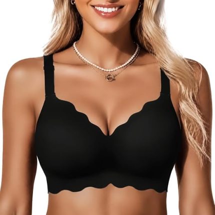 COCOMARTS Underwire Scalloped Wireless Bralettes Black