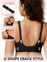 COCOMARTS Underwire Scalloped Wireless Bralettes Black Back
