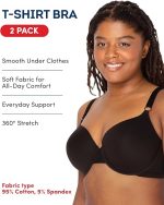 Fruit Loom Womens Bras T Shirt Black Front